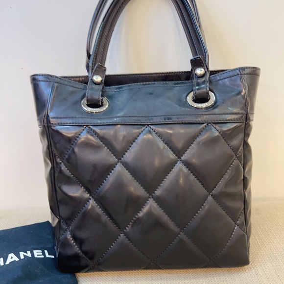 Chanel Black Quilted Leather Petite Paris Biarritz Shopping Tote Bag - Picture 8 of 8